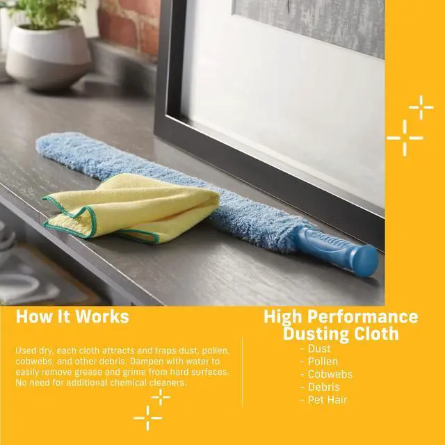 Alt view image 7 of 7 - High Performance Dusting Cloth, Reusable & Dual-Sided - 2 Pack