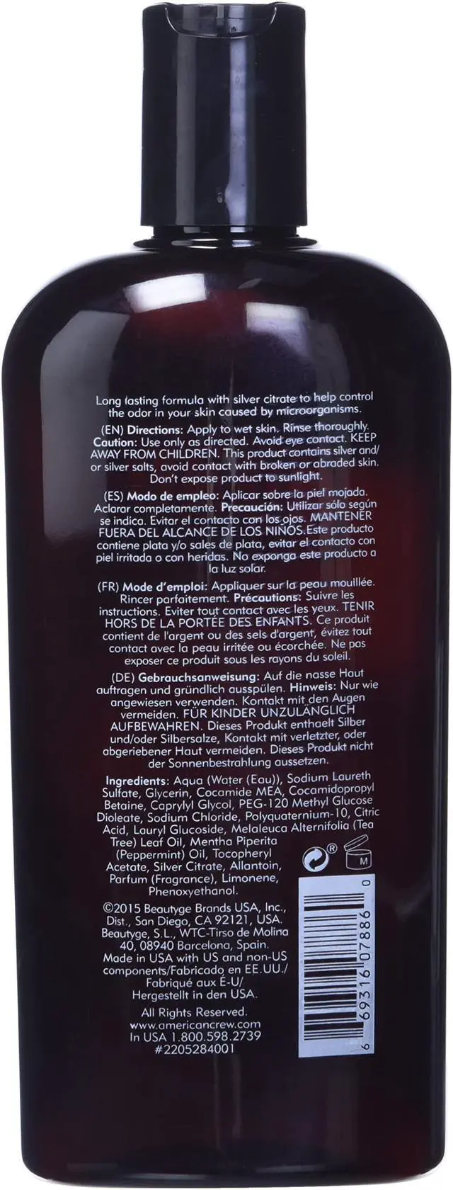 Alt view image 8 of 9 - American Crew - 24-Hour Deodorant Body Wash 450ml/15.2oz