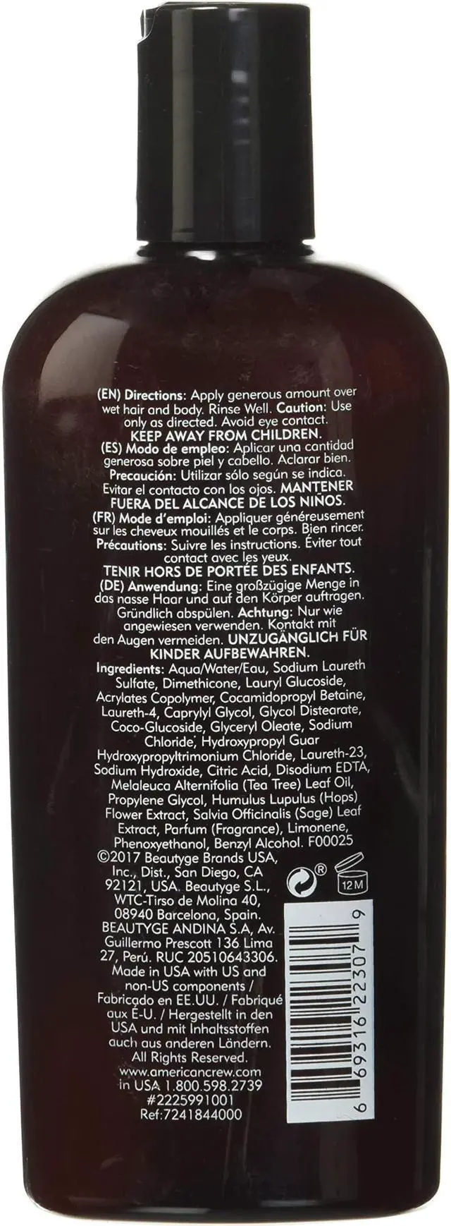 Alt view image 5 of 6 - 3-In-1 Tea Tree Shampoo & Conditioner & Body Wash by American Crew for Men - 8.4 oz Shampoo & Conditioner & Body Wash