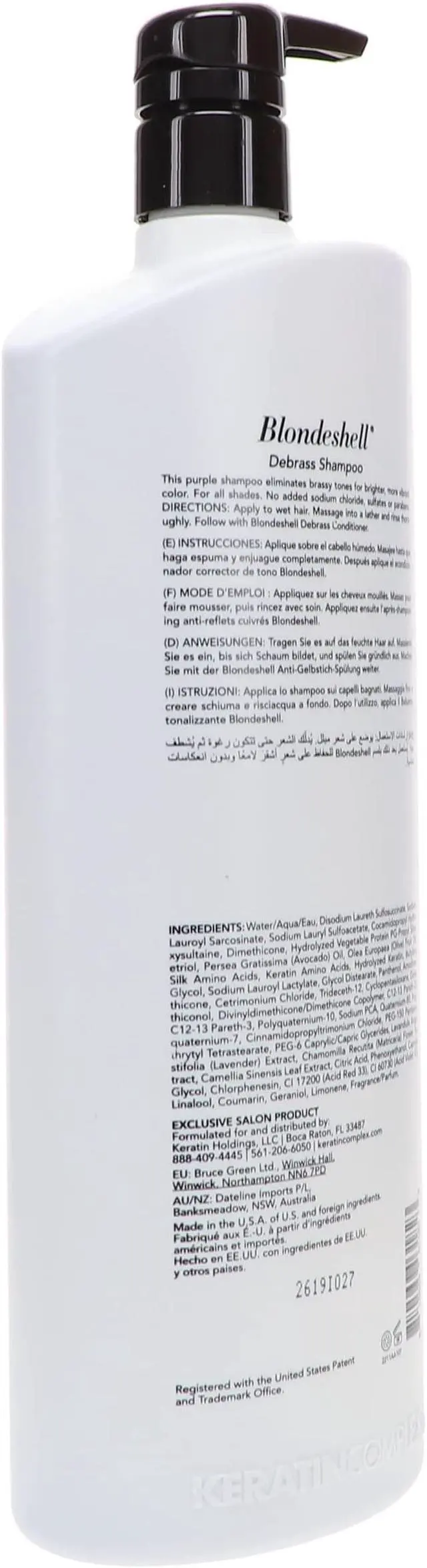 Alt view image 7 of 10 - Keratin Complex Blondeshell Debrass Shampoo Purple Cleanser Eliminates Brassy Tones 33.8oz 1000ml