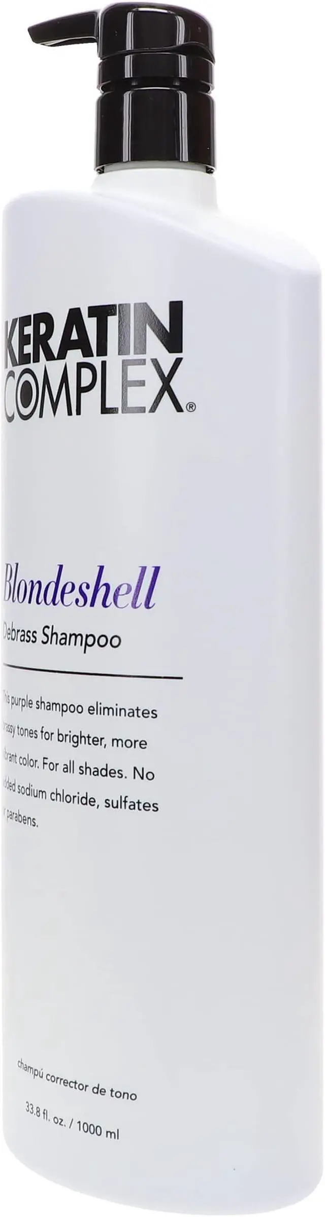 Alt view image 5 of 10 - Keratin Complex Blondeshell Debrass Shampoo Purple Cleanser Eliminates Brassy Tones 33.8oz 1000ml