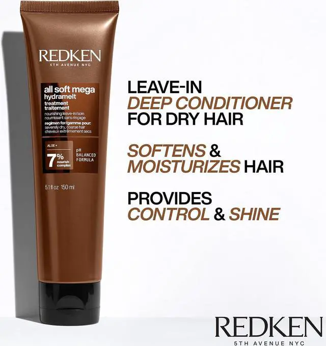 Alt view image 8 of 14 - Redken All Soft Mega Hydramelt Leave-In Treatment 5.1 oz