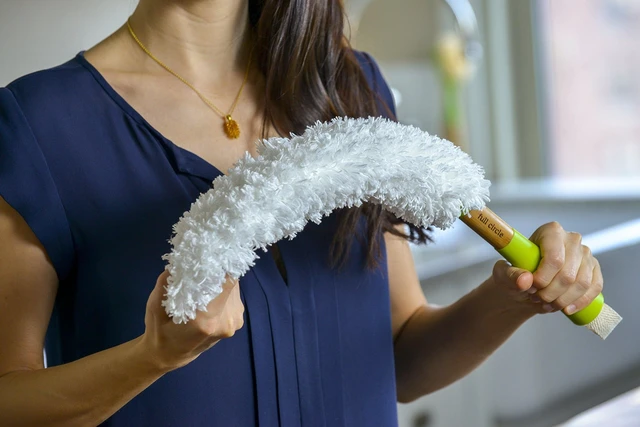 Alt view image 2 of 3 - Dust Whisperer Washable Microfiber Duster, Green