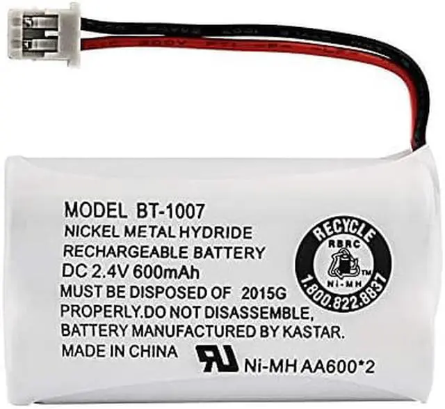 Alt view image 3 of 6 - Uniden BBTY0651101 BT-1007 NiMH 600mAh DC 2.4V Rechargeable Cordless Telephone Battery