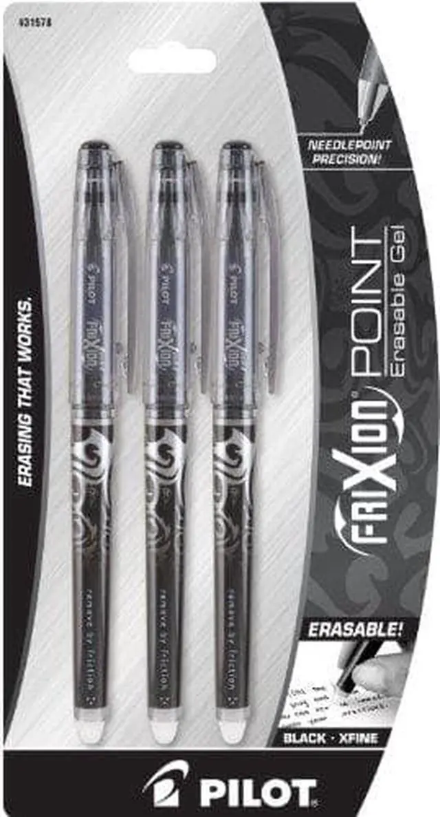 Alt view image 2 of 3 - PILOT FriXion Point Erasable & Refillable Gel Ink Pens, Extra Fine Point, Black Ink, 3-Pack (31578)
