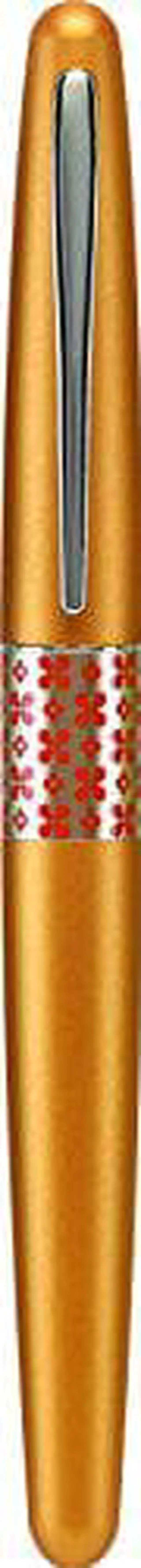 Alt view image 2 of 4 - PILOT MR Retro Pop Collection Fountain Pen in Gift Box, Orange Barrel with Flower Accent, Medium Point Stainless Steel Nib, Refillable Black Ink (91443)