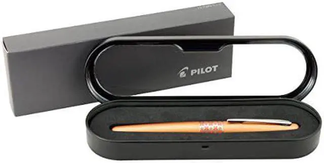 Alt view image 3 of 4 - PILOT MR Retro Pop Collection Fountain Pen in Gift Box, Orange Barrel with Flower Accent, Medium Point Stainless Steel Nib, Refillable Black Ink (91443)