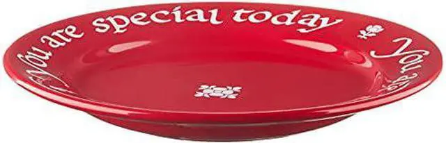 Alt view image 2 of 4 - Waechtersbach You Are Special Plate, Birthday Plate or Special Occasion Plate for Celebrations  Red Dinner Plate, Microwave & Dishwasher Safe Cherry Red Plate w/ Pen & Gift Box (10.75)