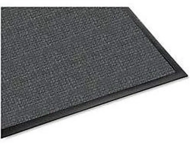 Alt view image 12 of 18 - Genuine Joe Indoor/Outdoor Mat Rubber Cleated Backing 3'x5' Charcoal 59473