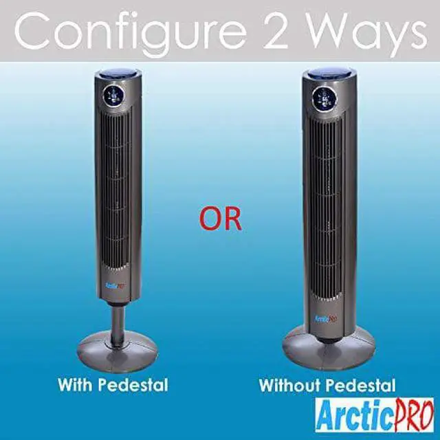 Alt view image 10 of 10 - Arctic-Pro Digital Screen Oscillating Tower Fan with Remote Control, Dark Gray, 42-Inch
