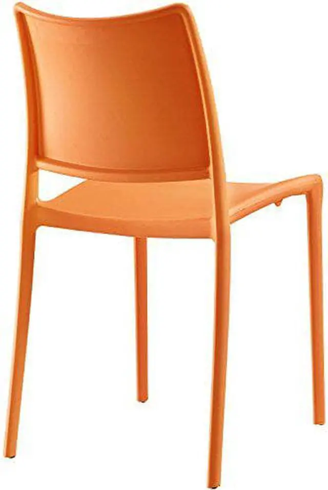 Alt view image 3 of 7 - Modway MO- Hipster Contemporary Modern Molded Plastic Stacking, Dining Chair, Orange