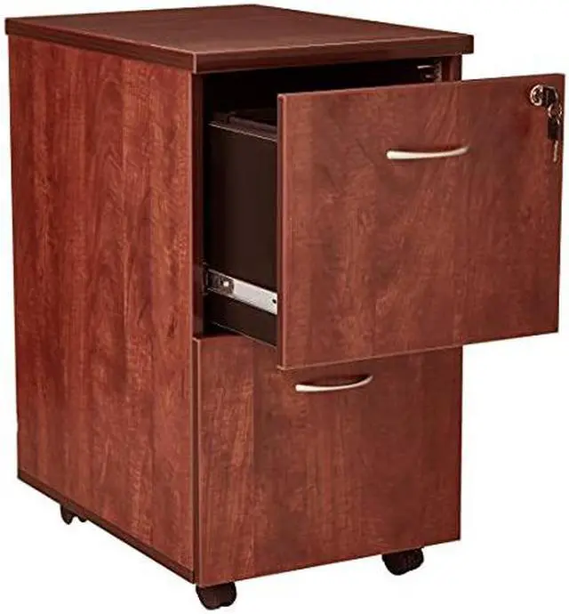 Alt view image 13 of 14 - Lorell Mobile Pedestal File/File 16"x22"x28-1/4" Cherry 69431