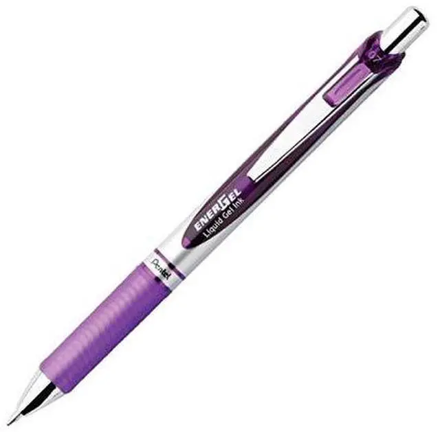 Alt view image 8 of 10 - Pentel Gel Pen Retractable Metal Tip .7mm 12/BX Violet Barrel/Ink BL77VDZ