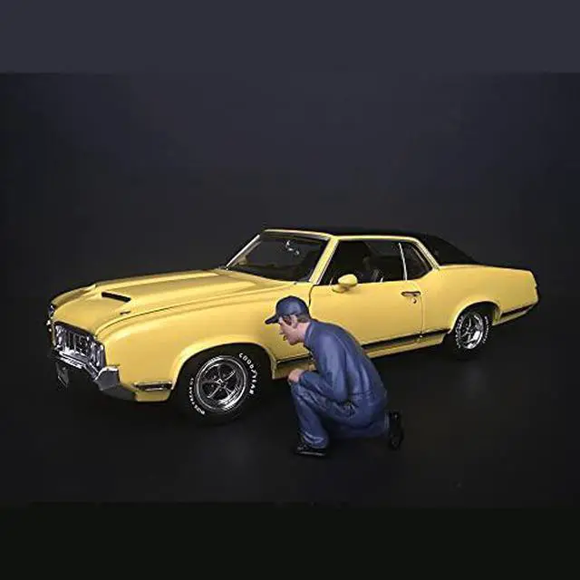 Alt view image 4 of 6 - Mechanic Juan with Lug Wrench Figurine for 1/24 Scale Models by American Diorama