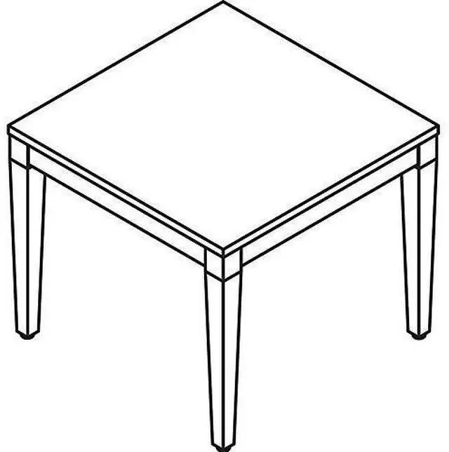 Alt view image 7 of 10 - Lorell Wood Corner Table 23-3/5"x23-3/5"x20" Mahogany 59543