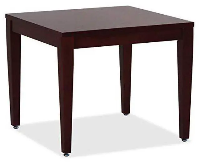 Alt view image 9 of 10 - Lorell Wood Corner Table 23-3/5"x23-3/5"x20" Mahogany 59543