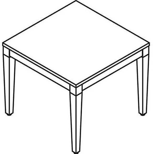 Alt view image 8 of 10 - Lorell Wood Corner Table 23-3/5"x23-3/5"x20" Mahogany 59543