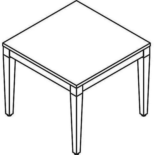 Alt view image 10 of 10 - Lorell Wood Corner Table 23-3/5"x23-3/5"x20" Mahogany 59543