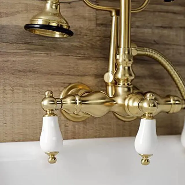 Alt view image 6 of 9 - Kingston Brass AE11T5 Aqua Eden Vintage Wall Mount Clawfoot Tub Faucet, Oil Rubbed Bronze