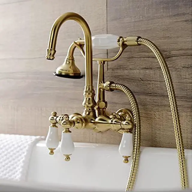 Alt view image 7 of 9 - Kingston Brass AE11T5 Aqua Eden Vintage Wall Mount Clawfoot Tub Faucet, Oil Rubbed Bronze