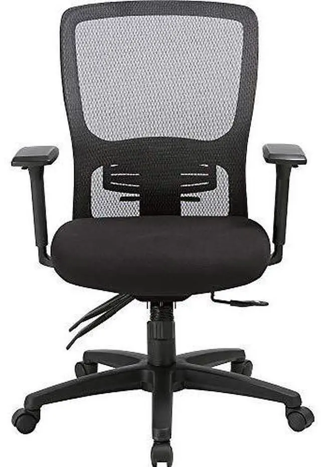 Alt view image 5 of 9 - Lorell High-back Mesh Chair - Black Seat - Black Back - 5-star Base - 28.5" Length x 28.5" Width - 45" Height - 1 Each