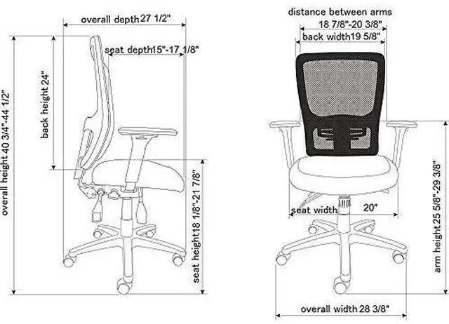 Alt view image 7 of 9 - Lorell High-back Mesh Chair - Black Seat - Black Back - 5-star Base - 28.5" Length x 28.5" Width - 45" Height - 1 Each