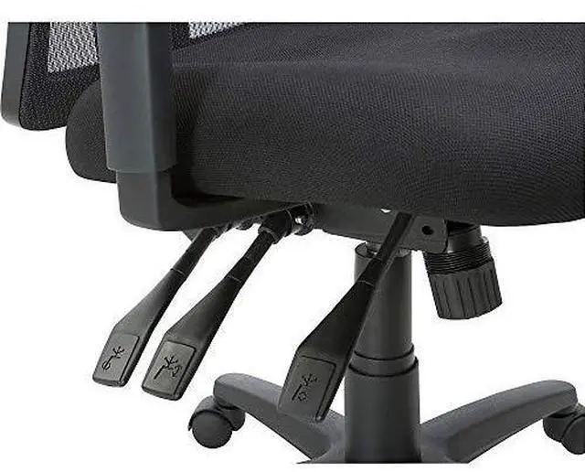 Alt view image 9 of 9 - Lorell High-back Mesh Chair - Black Seat - Black Back - 5-star Base - 28.5" Length x 28.5" Width - 45" Height - 1 Each
