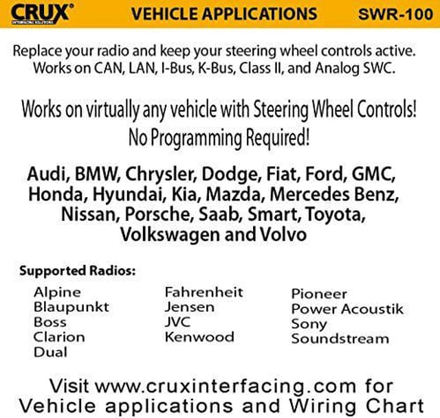 Alt view image 6 of 12 - CRUX SWR-100 Crux Universal Steering Wheel Control Retention Interface