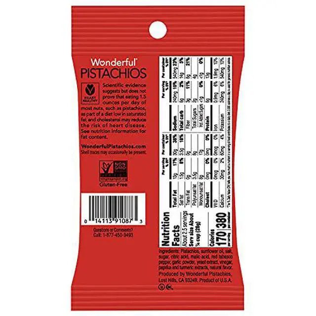 Alt view image 5 of 5 - Wonderful Pistachios, No Shells, Chili Roasted, 2.25 Oz (Pack Of 8)