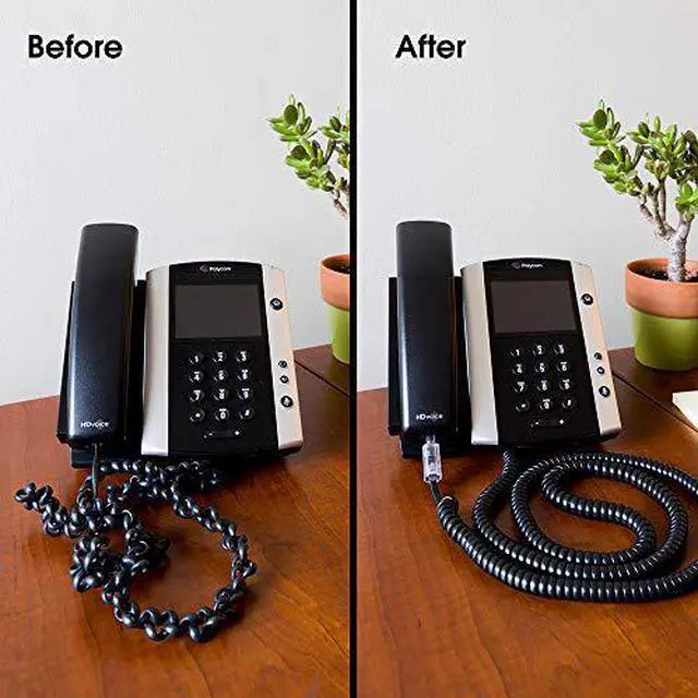 Alt view image 2 of 7 - Power Gear Telephone Cord Detangler, Tangle-Free 360 Degree Rotation, Plug into Landline Phone Handset, For Use in Home or Office, All Brands, Black, 27637