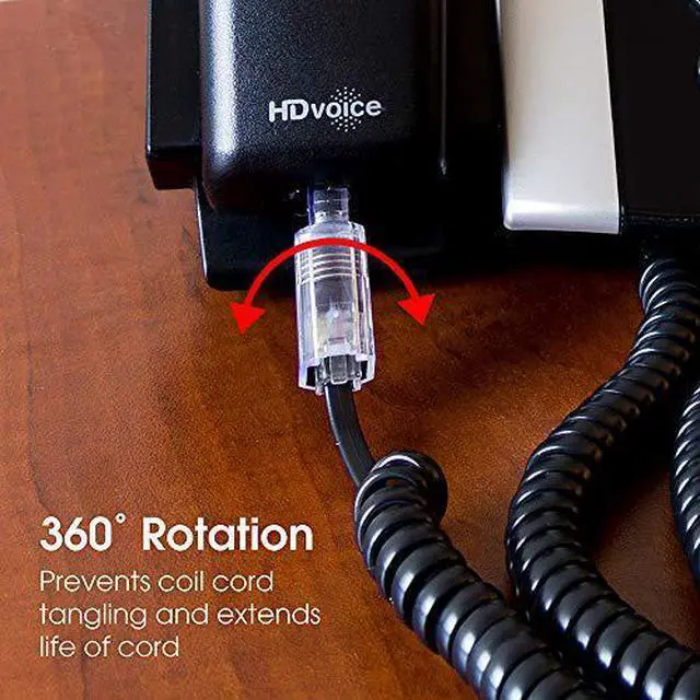 Alt view image 5 of 7 - Power Gear Telephone Cord Detangler, Tangle-Free 360 Degree Rotation, Plug into Landline Phone Handset, For Use in Home or Office, All Brands, Black, 27637