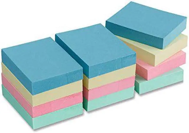 Alt view image 4 of 5 - Business Source Adhesive Notes Plain 1-1/2"x2" 100 Sh/PD 12/PK AST Pastel 16500