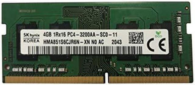 SK Hynix 4GB DDR4 3200MHz PC4-25600 1.2V 1R x 16 SODIMM Laptop RAM Memory  Module HMA851S6CJR6N-XN