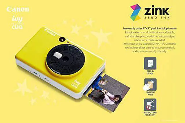 Alt view image 19 of 20 - Canon Ivy Cliq Instant Digital Camera - Bumblebee Yellow