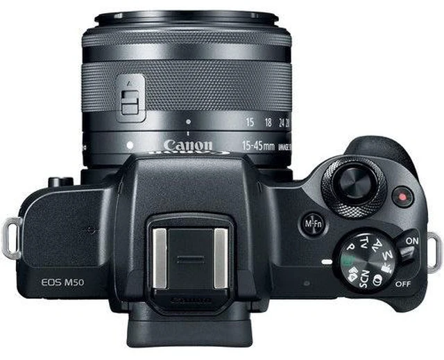 Alt view image 6 of 6 - Canon EOS M50 Mirrorless Digital Camera with 15-45mm Lens (Intl Model) (2680C011) W/ Bag, Extra Battery, LED Light, Mic, Filters, Tripod, Monitor and More - Professional Bundle