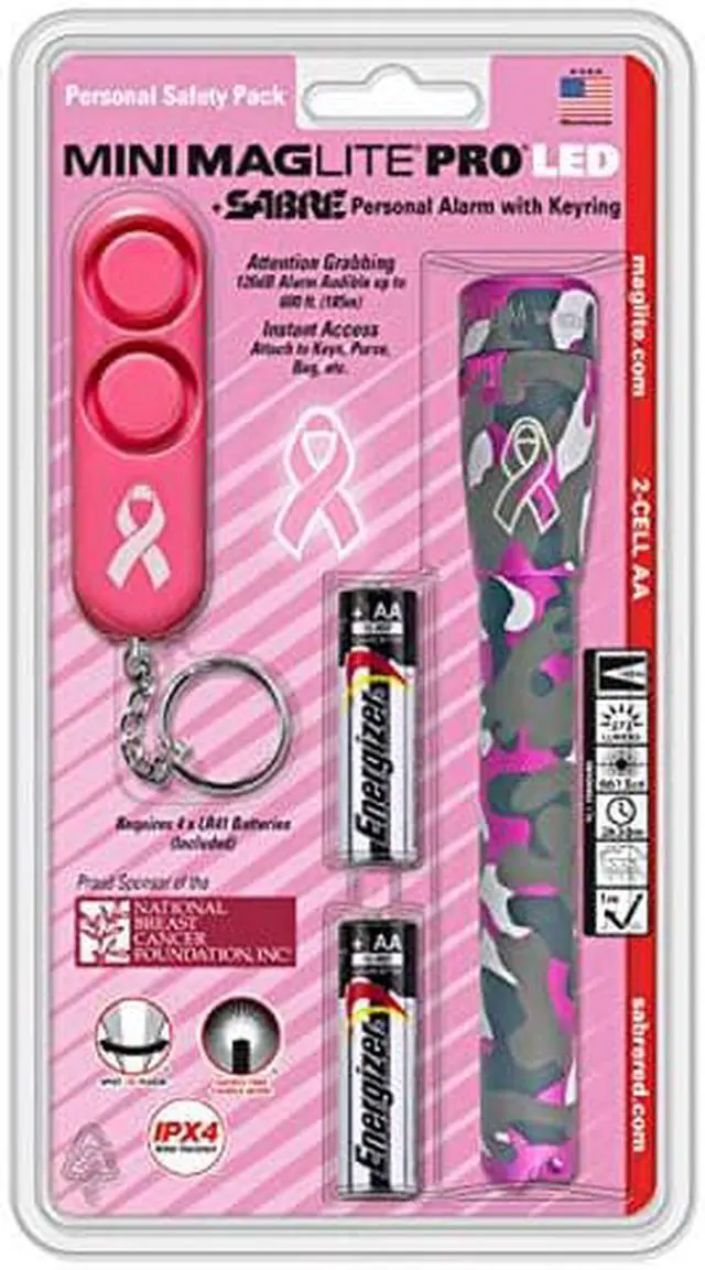 Alt view image 9 of 11 - Maglite Mini Maglite PRO LED Flashlight & Sabre Personal Alarm  (155-000-508)
