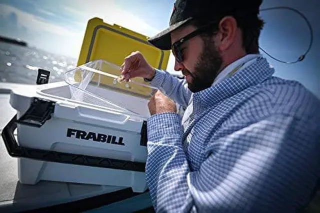 Alt view image 11 of 14 - Frabill Magnum Live Bait Station 13 Quart Storage Cooler Tackle Box with Aerator