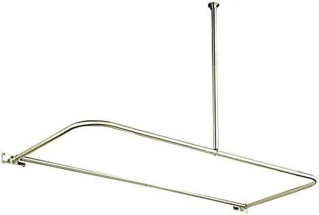 Alt view image 3 of 4 - Kingston Brass CC3138 D-Shape Shower Rod - Satin Nickel