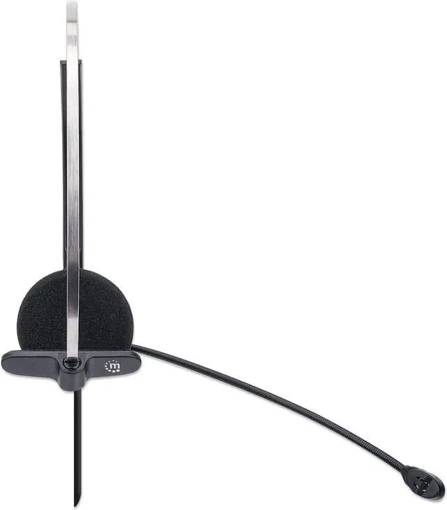 Alt view image 11 of 20 - Manhattan Mono On-Ear USB Headset with Microphone 179867