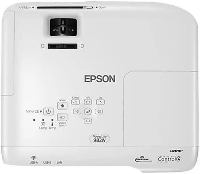 Alt view image 12 of 13 - Epson PowerLite 982W WXGA 3LCD Classroom Projector 4200 lumens, V11H987020