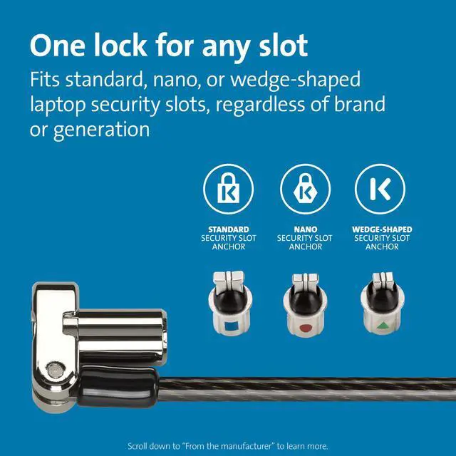 Alt view image 17 of 20 - Kensington Universal 3-in-1 Keyed Laptop Lock K62318WW