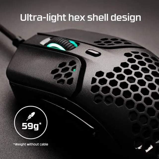 Alt view image 16 of 20 - HyperX - Pulsefire Haste Wired Optical Gaming Mouse with RGB Lighting - Black and black