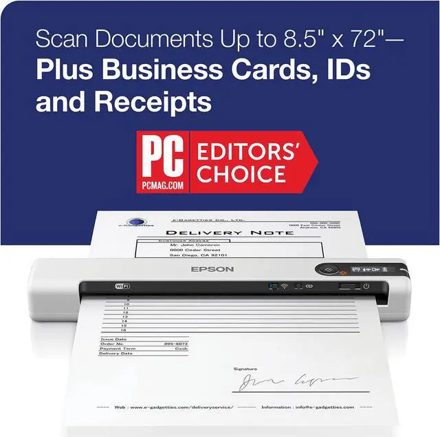 Alt view image 9 of 12 - Epson DS-80W Sheetfed Scanner - 600 dpi Optical
