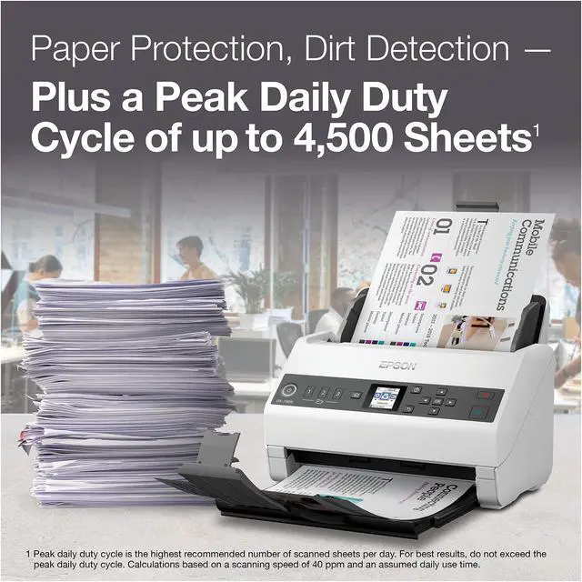 Alt view image 7 of 8 - Epson DS-730N 600dpi 40ppm Duplex Document Scanner B11B259201