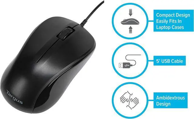 Alt view image 14 of 14 - Targus USB Optical Laptop Mouse - AMU80US