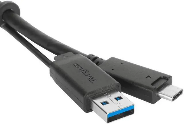 Alt view image 16 of 18 - Targus 1M USB-C Male with Screw to USB-C Male Cable with USB-A Tether ACC1133GLX