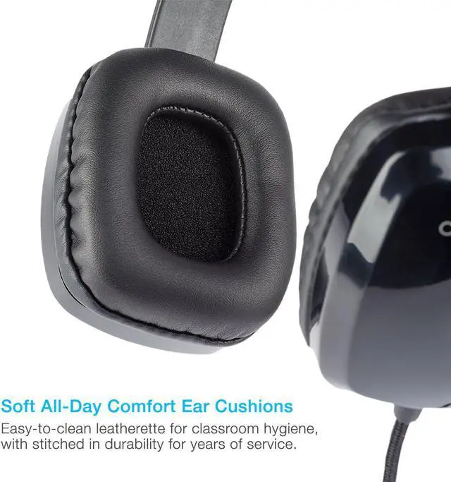 Alt view image 8 of 15 - Cyber Acoustics AC-6008 3.5mm Connector Circumaural Stereo Headset w/ Single Plug