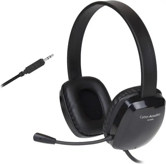 Alt view image 7 of 15 - Cyber Acoustics AC-6008 3.5mm Connector Circumaural Stereo Headset w/ Single Plug