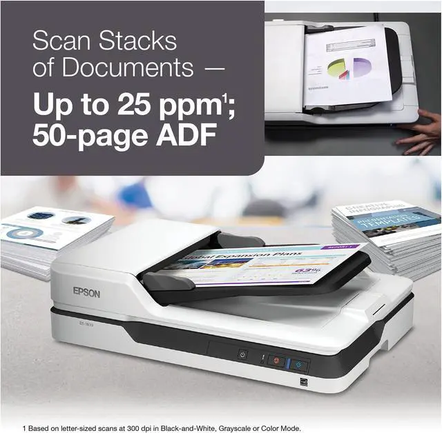 Alt view image 20 of 20 - EPSON WorkForce DS-1630 (B11B239201) Duplex 1200 dpi x 1200 dpi USB Color Flatbed Scanner