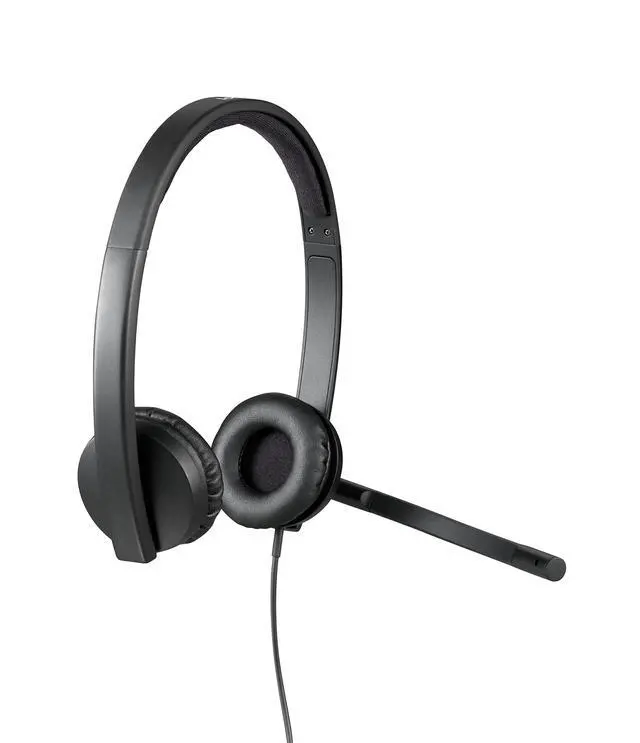 Alt view image 2 of 4 - H570e Wired Headset, Stereo Headphones with Noise-Cancelling Microphone, USB, In-Line Controls with Mute Button, Indicator LED, PC/Mac/Laptop - Black